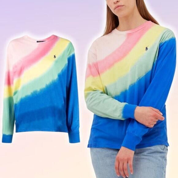 POLO Ralph Lauren Womens Tie-Dye Long Sleeve Size Large - Picture 1 of 5